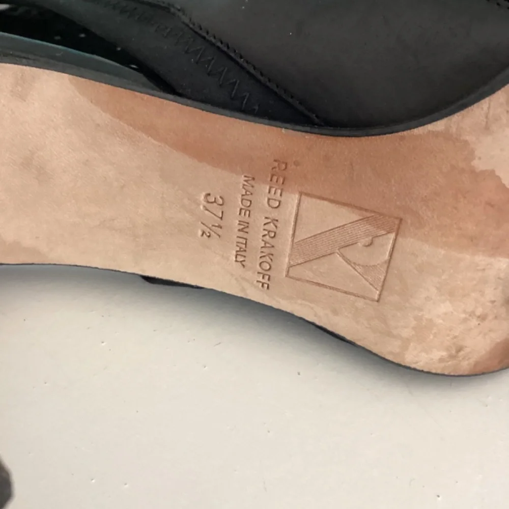 REDUCED Reed Krakoff 37.5 EU 7 US Black Perforated Patent Leather Ankle Boots